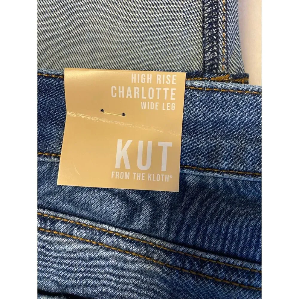 NWT Kut From the Kloth Charlotte High Rise Cuffed Wide Leg Jeans Size 12 - Picture 9 of 13